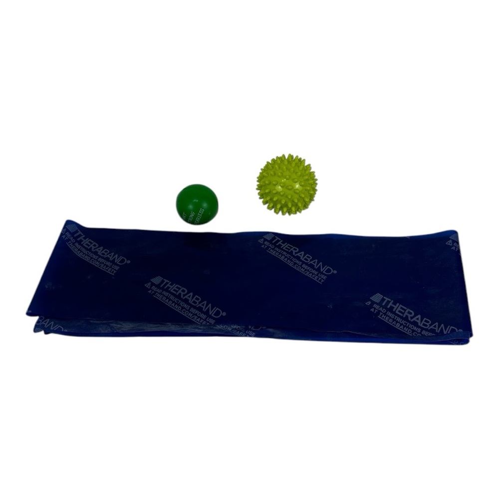 TheraBand Blue Resistance Band with Green Massage Balls